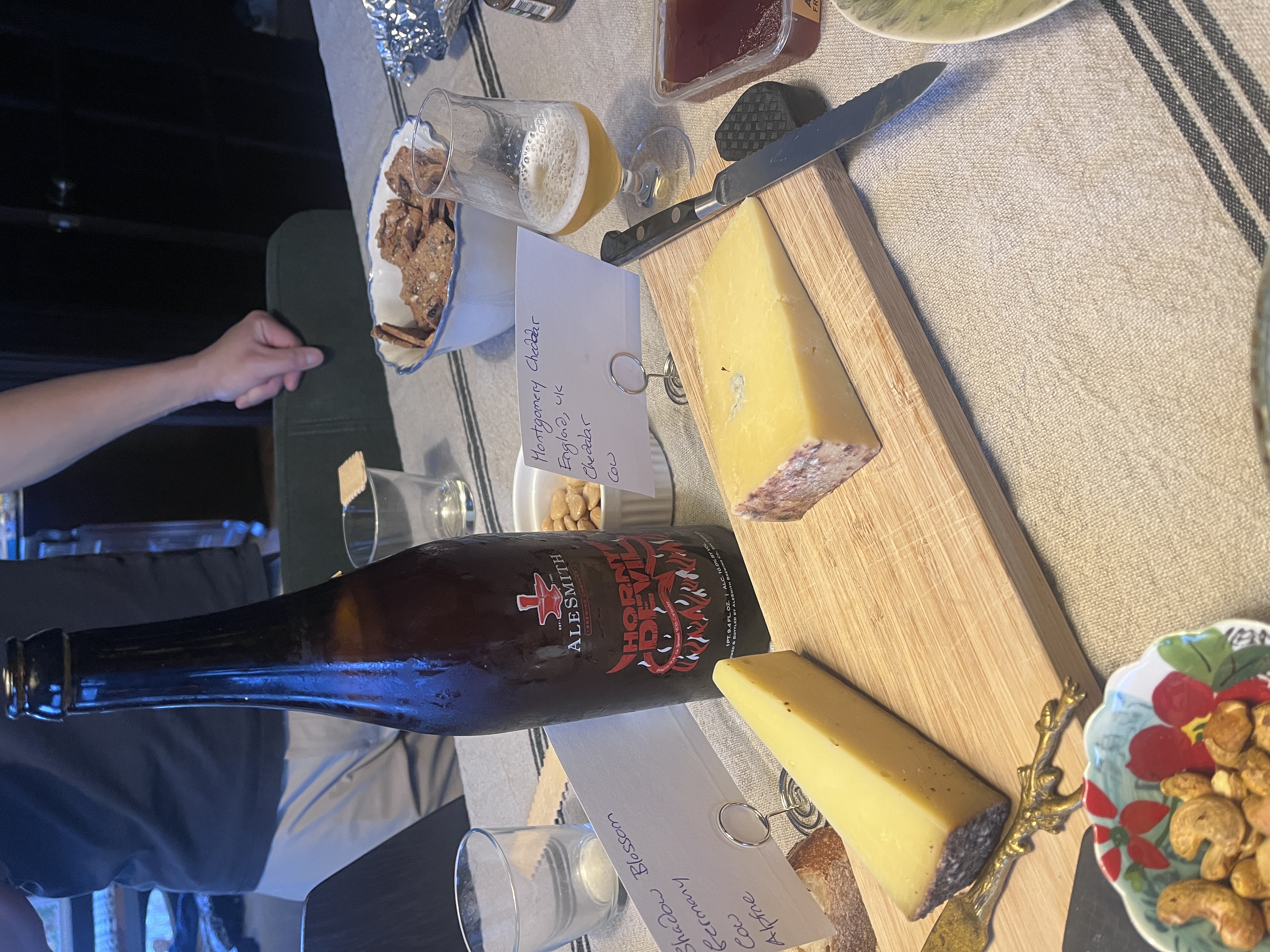 Alesmith Beer, Montgomery Cheddar and Shadow Blossom